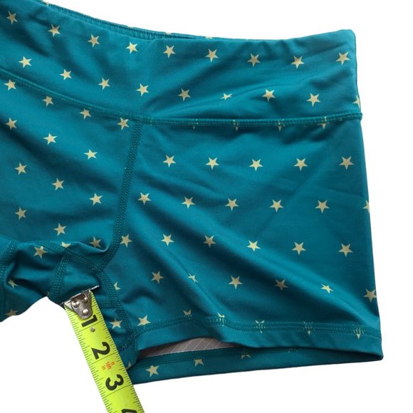 IAB Hot Shorts Cycling Yoga Athletic Workout Crossfit Green Gold Stars Small - Picture 7 of 13